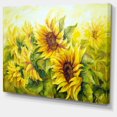 thumbnail image 3 of Designart Bright Yellow Sunny Sunflowers Canvas Wall Art, 3 of 4