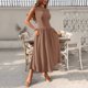 thumbnail image 5 of mfyjkho Vestidos para mujer, Vestido largo elástico con bolsillos y manga corta de color liso para mujer Vestidos maxi para mujer l, 5 of 7