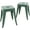 Dark Green, variant on YEXJ 18 Inch Industrial Metal Stools Set of 2, Short Stackable Classroom Stools, Backless Metal Dining Chairs for Indoor Outdoor Kitchen (Dark Green)