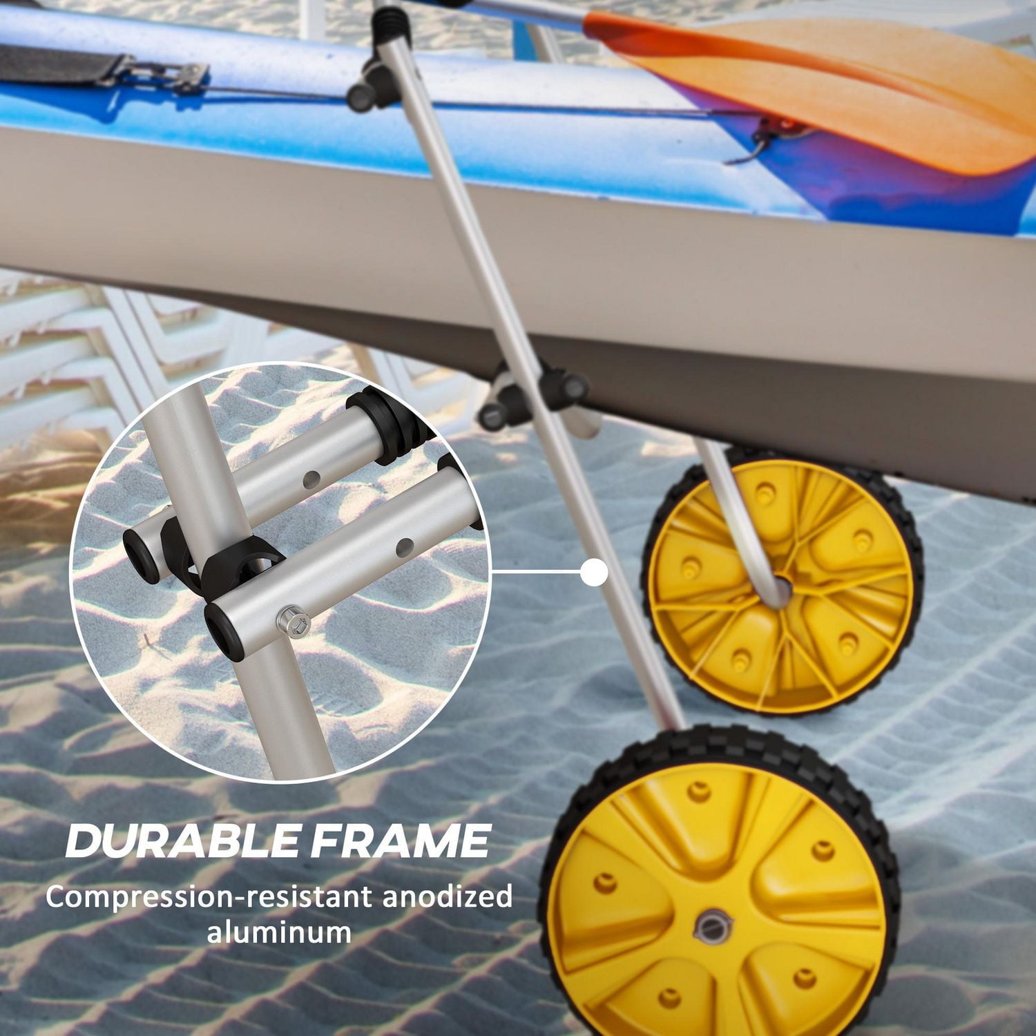Soozier Kayak Cart Dolly with Alumnium Frame, Height and Width Adjustable