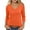 Orange, variant on MIUOWANP Women's Casual 3/4 Sleeve Tops Summer Solid Color Temperament V-neck Loose Comfy Pullover Top Light Blue S