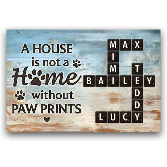 Giftygifts Personalized Crossword Art - Love Signal Personalized Scrabble Poster, Custom Scrabble Tiles For Wall, Crossword Name Puzzle Wall Decor, Pet Lover Gifts