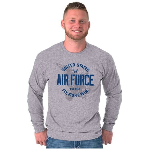 US Air Force Fly Fight Win Eagle Long Sleeve TShirt Men Women Brisco Brands S