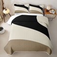 thumbnail image 2 of Homewish Black Wavy Stripes Twin Quilt Set,Contemporary Aesthetic Twin Coverlet Set,2-Piece, 2 of 7