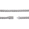 thumbnail image 5 of Round Cut Lab Created Moissanite Diamond 6MM Width Cuban Chain Bracelet For Men In 14k White Gold Over 925 Sterling Silver(G-H Color,VVS1 Clarity,3.00 Ct), 5 of 7