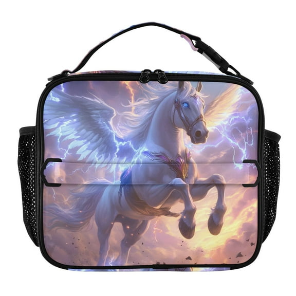 ALAZA Horse Starry Night Lunch Box Insulated Lunch Bag Cooler Tote with Shoulder Strap