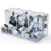 3-Compartment Storage Bin for Counters, Hinged Lid for Easy Refilling, Acrylic (Clear) (DSP6885SC3R)