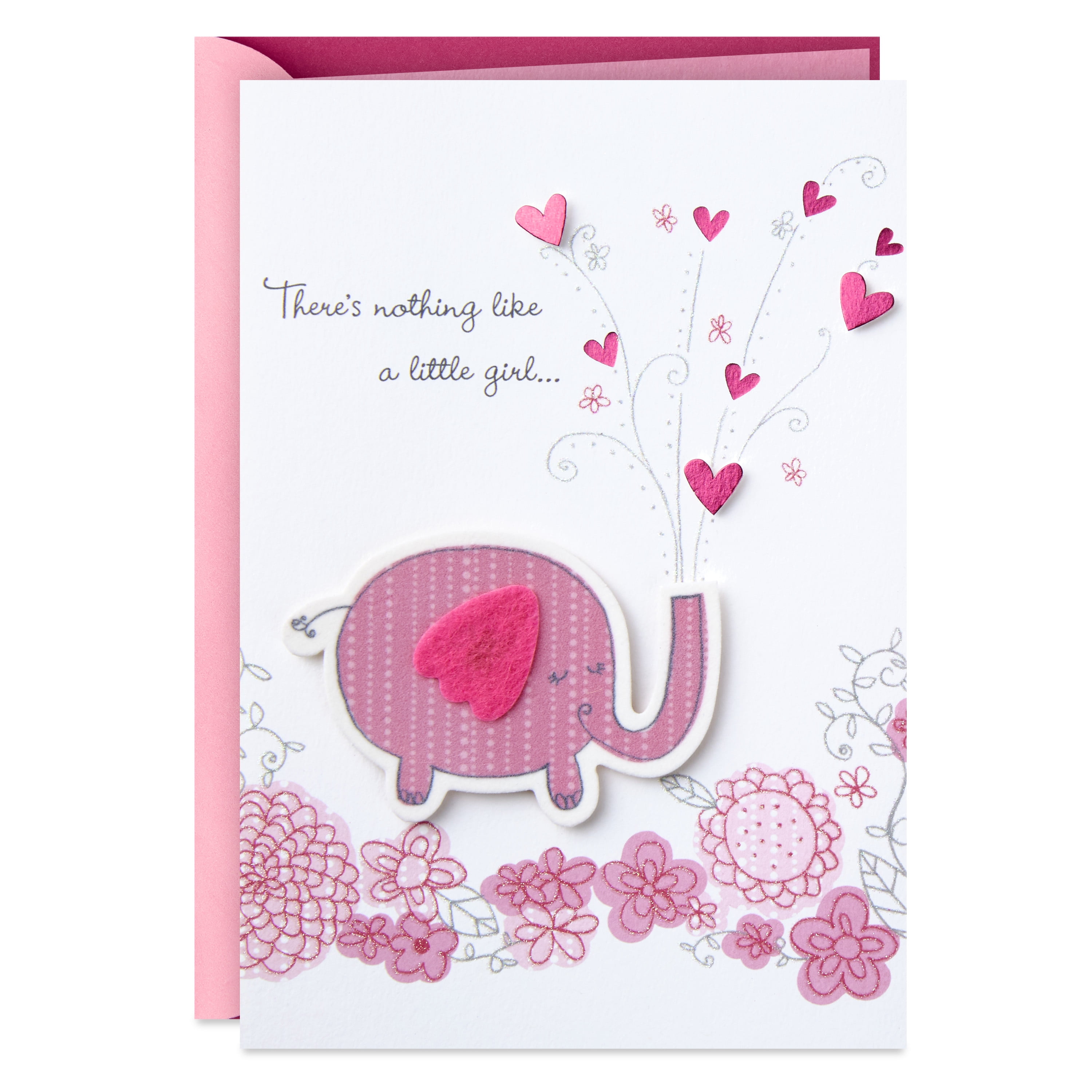Elephant Congratulations Card-Elephant Fans-Graduation Card#Light Pink Elephant