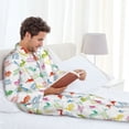 thumbnail image 6 of Susaid Happy Easter Rabbit Print Men's Long Sleeve Pajama Set, Two-Piece Button-Down Loungewear PJs Set, Comfortable Sleepwear for Relaxation-XX-Large, 6 of 7