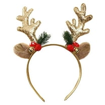 LEFTHIGH Home Christmas Ornament Adult Children Hair Accessories Gold Antler Headband Headdress Loose Powder Antler Headband Christmas Kitchen Decor