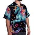 thumbnail image 2 of Starry Unicorn Men's Short Sleeve Hawaiian Beach Shirt Casual Printed Button Down Summer Unisex Casual Shirt, 2 of 6