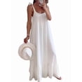 thumbnail image 6 of Aimik Women's Casual Sleeveless Spaghetti Strap U-Neck Regular Pleated Plus Size Long Dress Summer Loose Maxi Dress, 6 of 6