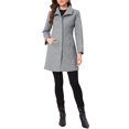 thumbnail image 2 of Elegant Winter Coats for Women's Casual Button Outwear Pea Overcoat XL Grey, 2 of 6