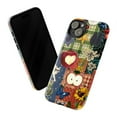 thumbnail image 3 of Patchwork Folk Art Collage Phone Case, Whimsical Cats and Apple Design Protective Cover for iPhone 17 16 15 14 13 12 11 Pro Plus Max Mini, 3 of 6