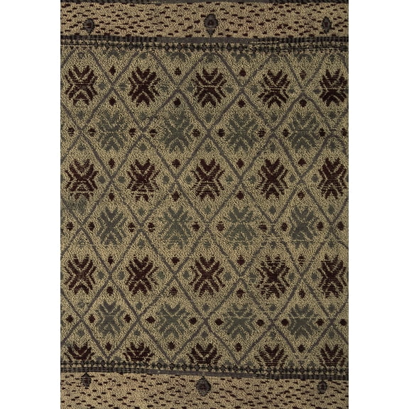 Ahgly Company Indoor Rectangle Abstract Brown Modern Area Rugs, 2' x 5'