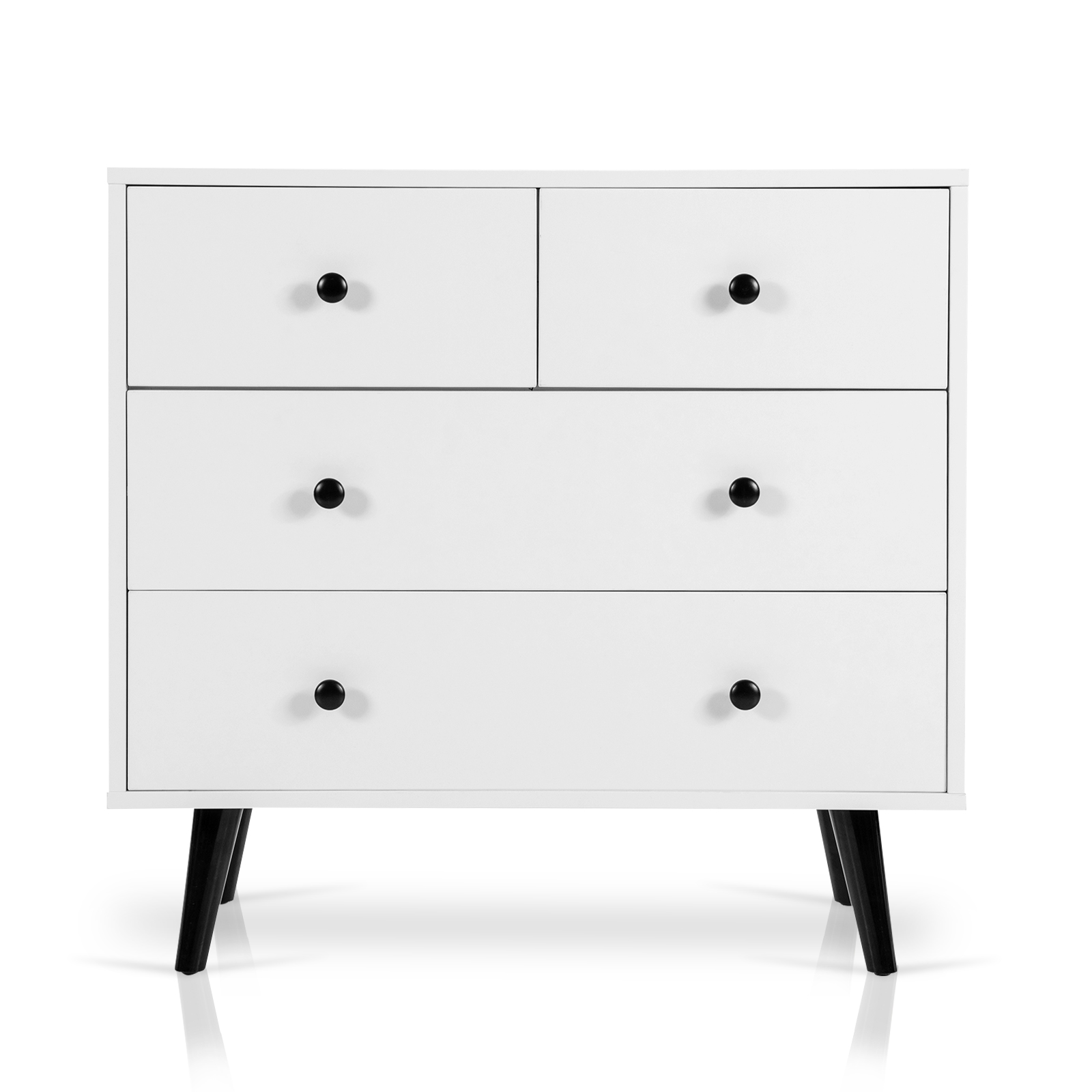Topbuy 4-Drawer Dresser Chest of Drawers Storage Dresser for Bedroom Living room White