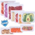 thumbnail image 1 of WWS-10 Pack Dishwasher Safe Reusable Freezer Bags, Leakproof Reusable Bags, BPA Free Reusable Snack Bags for Lunch Marinate Food Travel - 3 Gallon 4 Sandwich 3 Snack Bags, 1 of 4