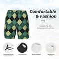 thumbnail image 5 of Daiia Green Squares Mens Swim Trunks Swim Shorts Quick Dry Swim Shorts with Mesh Lining Pockets-Medium, 5 of 9
