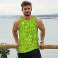 thumbnail image 6 of Cauagu Lime green glitter Print Men's Sleeveless Muscle Shirts,Tank Tops Quick Dry Workout Tank Top Gym Muscle Tee Fitness Bodybuilding T Shirt for Men-Small, 6 of 7