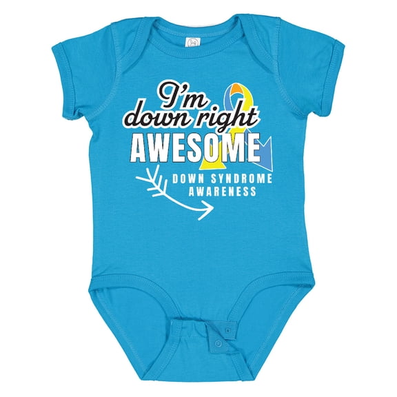 Inktastic Im Down Right Awesome Down Syndrome Awareness with Arrow Boys or Girls Baby Bodysuit
