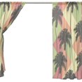 thumbnail image 4 of Coolnut Palm Trees and Retro Geometric Semi Sheer Curtains Window Voile Drapes Panels Treatment-55x78in for Living Room Bedroom Kids Room, 2 Pieces, 4 of 4