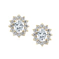 thumbnail image 2 of Bling Jewelry Womens Traditional Bridal CZ Halo Oval Stud Clip-On Earrings for Non-Pierced Ears, 2 of 6