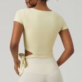thumbnail image 4 of VBVC No Boundarie Short Yoga Crop Tops for Women,Women's Slimming Side Strap Top,Ladies V-Neck Cropped Athletic Shirts Gym Tee T-Shirts,*Khaki,Size M, 4 of 4