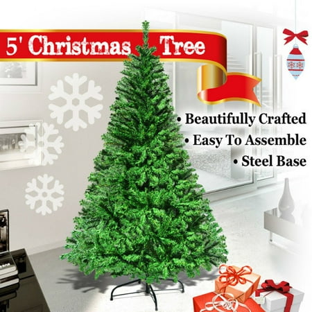 New York Christmas Trees 2019 Strong Camel NEW Green 5' Classic Pine Christmas Xmas Artificial Tree -With Solid Metal Stand ()
