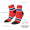 thumbnail image 5 of Women Men Athletic Socks Norway Flag Cushioned Quarter Ankle Socks, 5 of 7