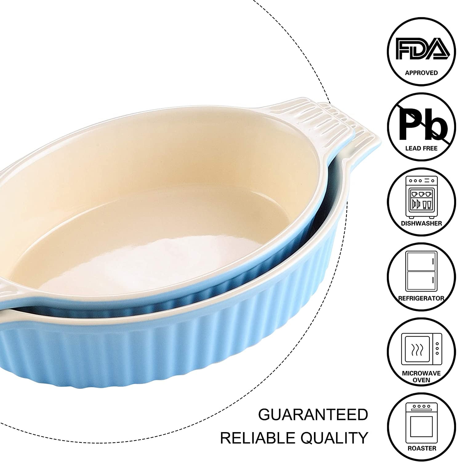 MALACASA, Series Bake.Bake, Ceramic Oval Baking Dish Bakeware Set - On Sale  - Bed Bath & Beyond - 31519428