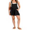 thumbnail image 2 of Mesase Women's Sleeveless Adjustable Strap Linen Short Overalls Jumpsuit, Solid Color, 1, 2 of 9