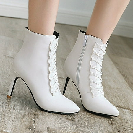 

White Gogo Boots Retro Flat Bottom Shoes Casual Boots Plus Size Slip On Double Zipper Shoes Boots For Girls Rain Boots For Women