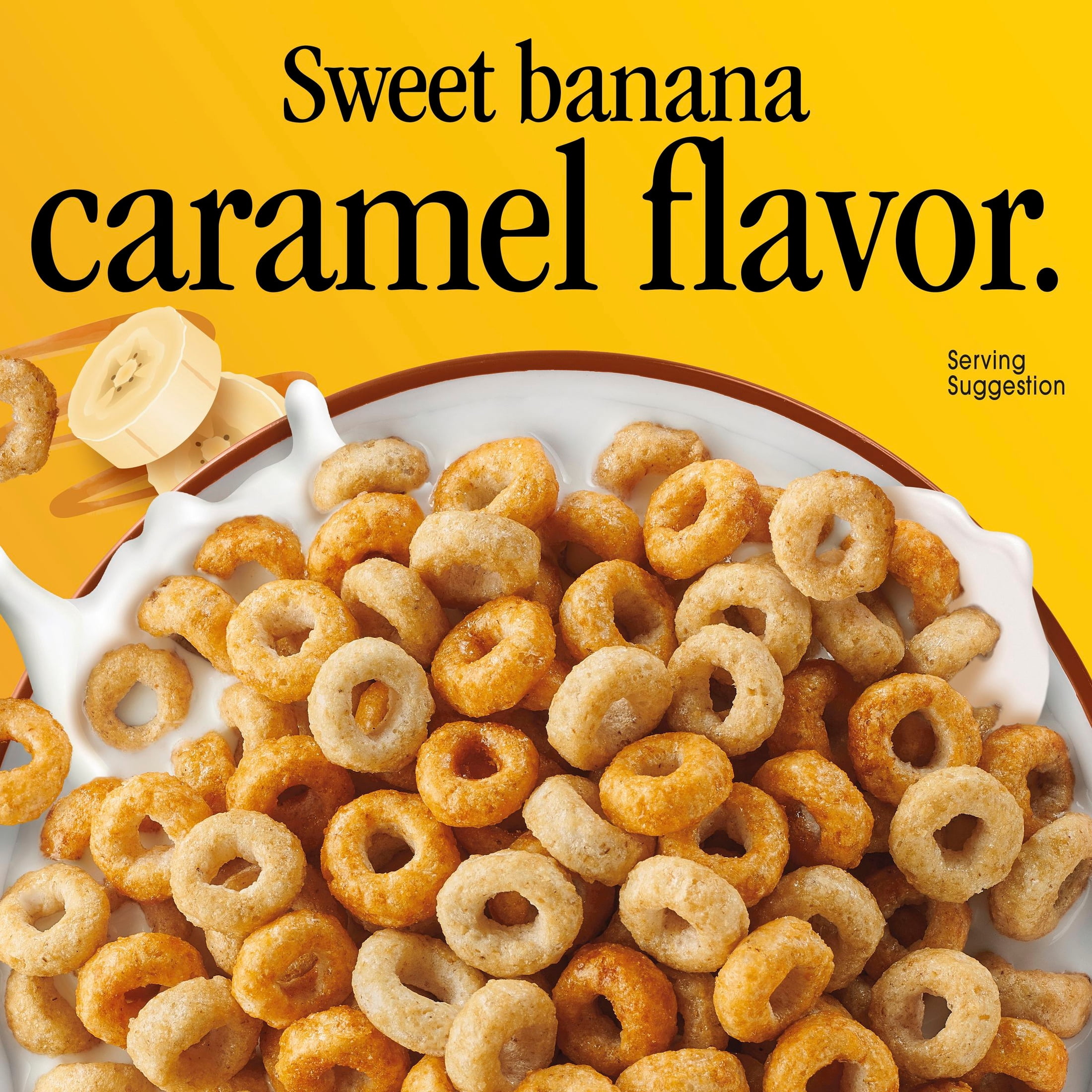 Banana Caramel Cheerios Gluten Free, Limited Edition, Family Size, 18.5 oz