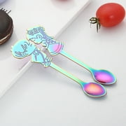 Chmadoxn Stainless Steel Rainbow Teaspoons, Valentines Day Gifts, 4.8 Inches Colorful Dessert Spoon, Mini Coffee Spoon, Small Spoons Mirrored Finish Espresso Spoons Tea Spoons for Home Kitchen
