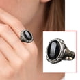 thumbnail image 3 of CILENON Silver Rings for Women Water Drop Shaped Full Diamond Lover Ring Fashion Hollow Ring Gold Jewelry Engagement Rings for Women Silver Rings(Black,6), 3 of 6