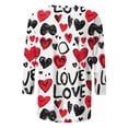thumbnail image 4 of Happy Valentine's Day T-Shirt Women 3/4 Sleeves Crewneck Pullover Basic Tees, 4 of 5