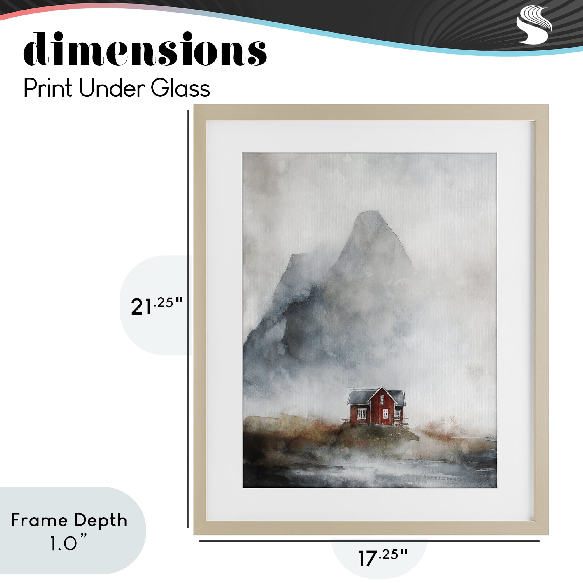 Stupell Industries Foggy Hugged Hut Birch Framed Print Under Glass, design by Svetlana Aleynikova