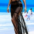 thumbnail image 2 of Babysbule Women Skirts Women Solid Swimsuit Bohemian Hollow Weave Long Tassels Cover Up Bikini Swimwear Beach Cover-Ups Wrap Skirt, 2 of 5