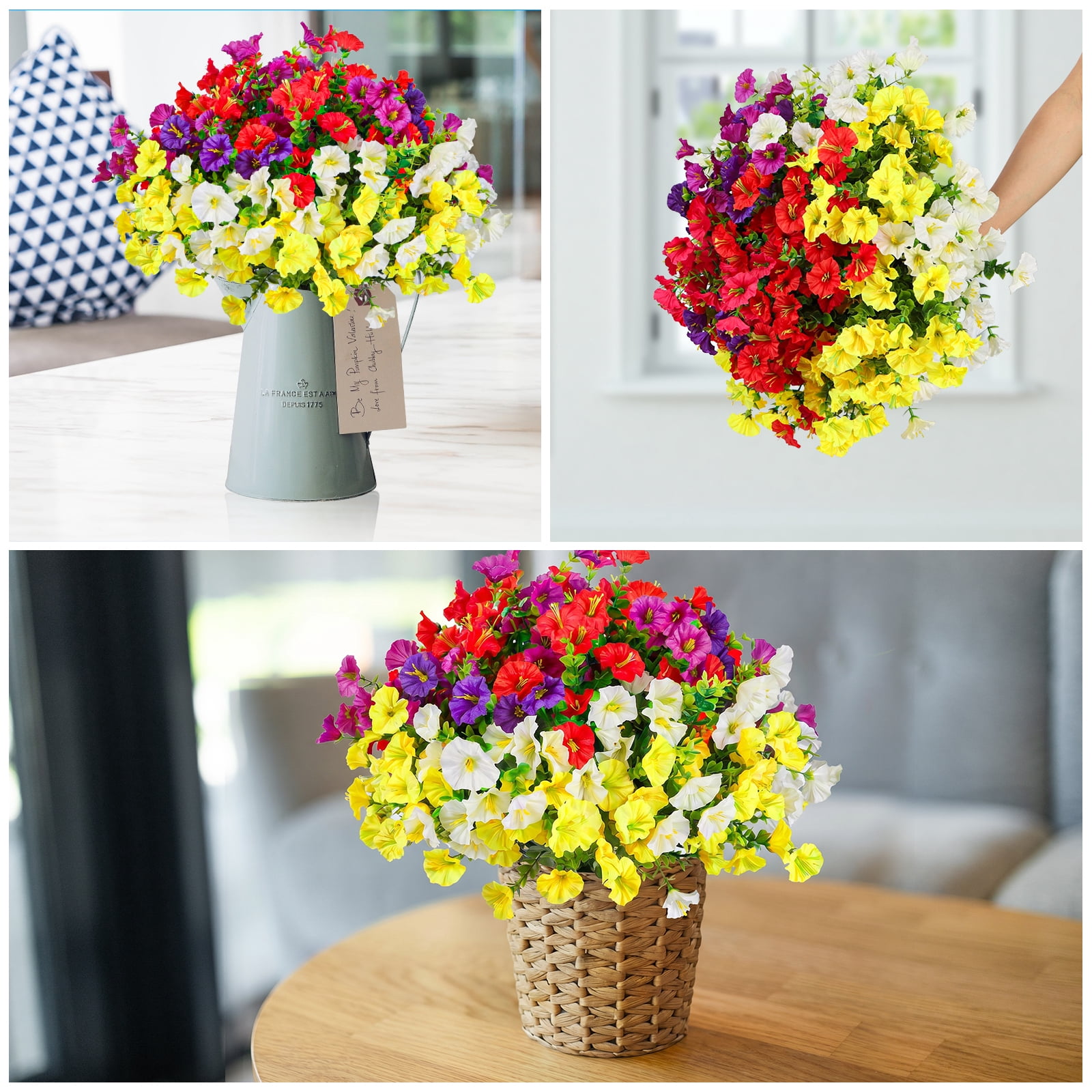 VKFVKF 24 Bundles Artificial Flowers for Outdoors