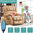 thumbnail image 2 of MEETWARM Large Power Lift Electric Recliner Chair with Massage and Heat, Overstuffed Wide Recliner for Elderly Big People, Heavy Duty Recliners with 2 Remote Controls, USB Ports, 2 Side Pockets(Sand), 2 of 8