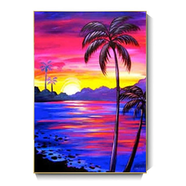 30x40 Cm 5d Peinture Diamant Diy Complet, beau Coucher De Soleil Sur La Mer Diamant Peinture Diy Diamond Strass Toile Point De Croix Painting Par
