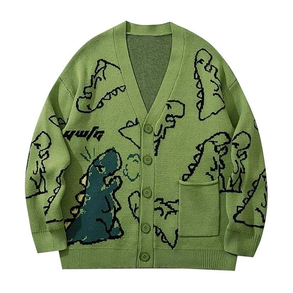SXcggal Women's Dinosaur Print Knit Cardigan Sweater Oversized Streetwear Beautiful Lightweight Breathable Women's Cardigan