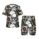 thumbnail image 1 of Balery Skulls Roses Conjunto de Pijama Infantil de Manga Corta con Estampado – Ropa de Dormir de Algodón Suave-XX-Large, 1 of 6