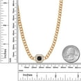 thumbnail image 6 of Gem Stone King 14K Gold Plated Black Onyx and Moissanite Cuban Curb Link Chain Pendant Necklace for Women  (1.16 cttw, Cushion 6MM, 16 inch Chain + 2 inch Extender), 6 of 6