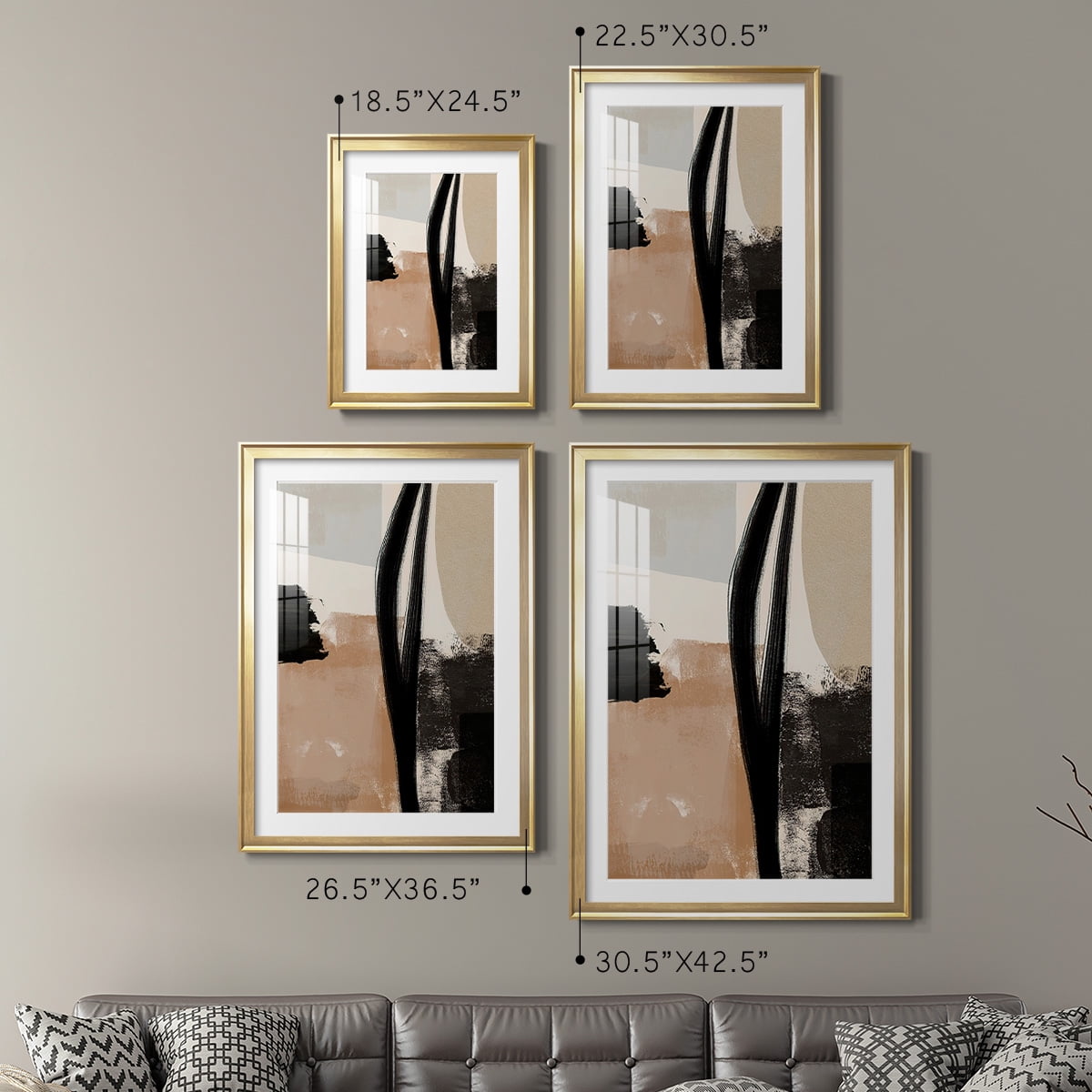 Wexford Home Selective Arrangement I Premium Framed Print, 30.5" x 42.5" - Ready to Hang, Gold (Set of 2)