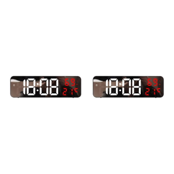 Reloj de pared clásico temporizador digital LED 15 Yuarrent Negro+Blanco+Rojo