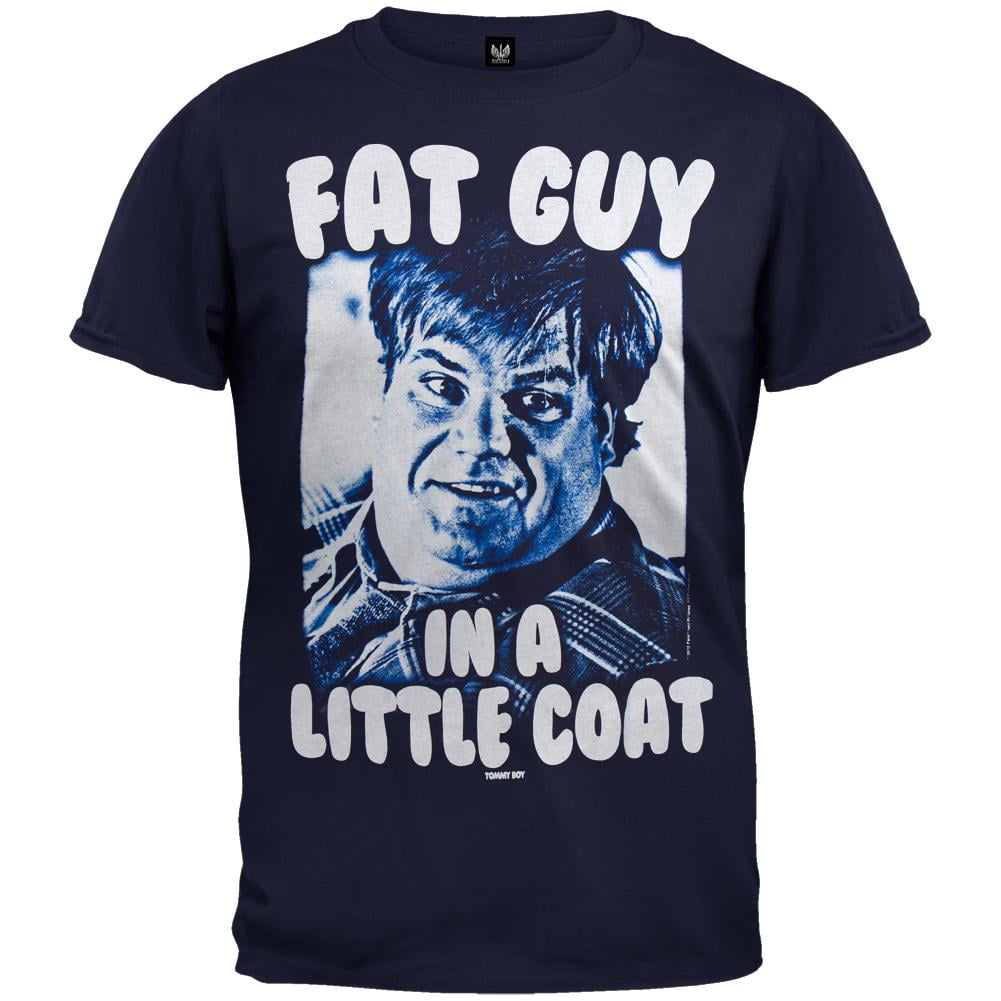 fat guy in a little coat t shirt