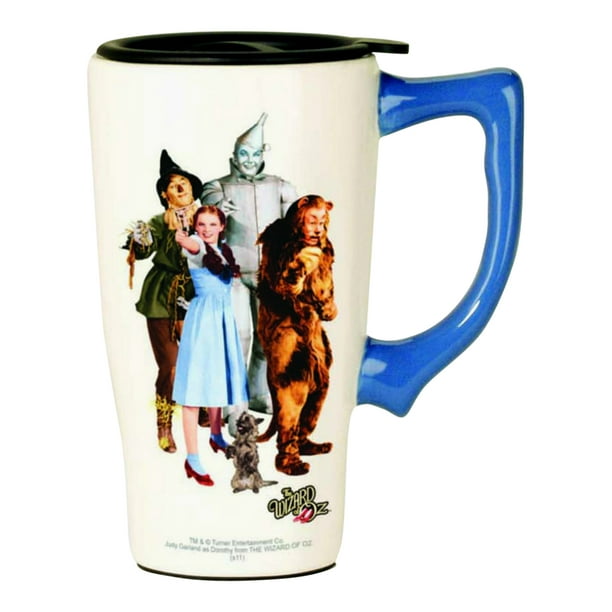 Wizard Of Oz Characters Ceramic Travel Mug with Lid 16 Ounce Coffee Tea