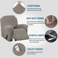 thumbnail image 3 of PrimeBeau Non-Slip Solid Print Jacquard Recliner Slipcovers - Taupe, 3 of 7
