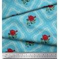 thumbnail image 2 of Soimoi Polyester Crepe Fabric Check,Leaves & Rose Floral Fabric Prints by Yard 42 Inch Wide, 2 of 3